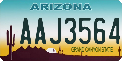 AZ license plate AAJ3564