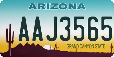 AZ license plate AAJ3565
