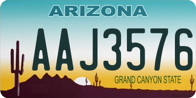 AZ license plate AAJ3576