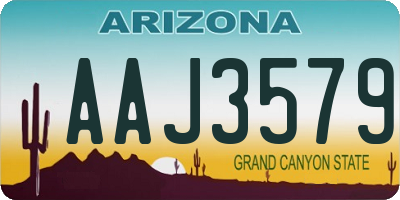 AZ license plate AAJ3579