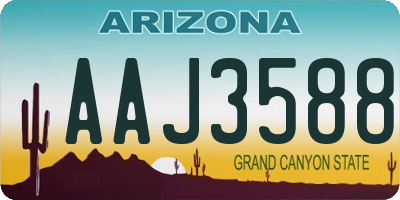 AZ license plate AAJ3588