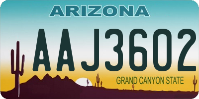 AZ license plate AAJ3602