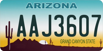 AZ license plate AAJ3607