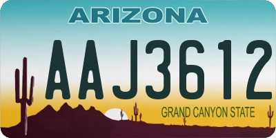 AZ license plate AAJ3612