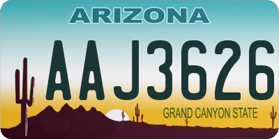 AZ license plate AAJ3626