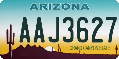 AZ license plate AAJ3627