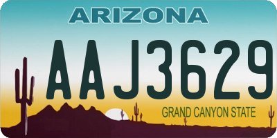 AZ license plate AAJ3629