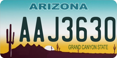 AZ license plate AAJ3630