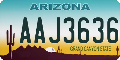 AZ license plate AAJ3636