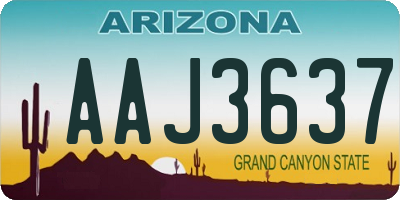 AZ license plate AAJ3637