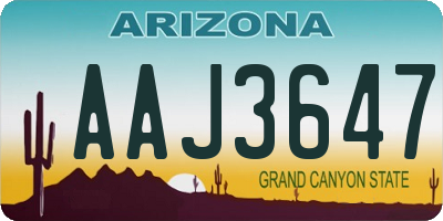 AZ license plate AAJ3647