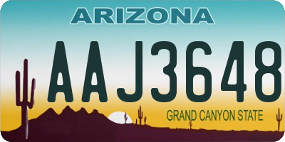 AZ license plate AAJ3648