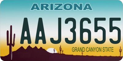 AZ license plate AAJ3655