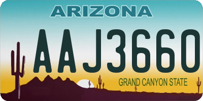 AZ license plate AAJ3660