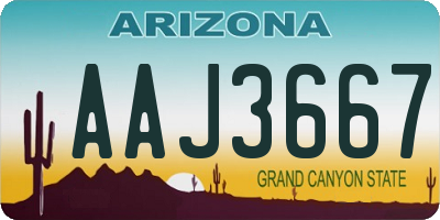 AZ license plate AAJ3667