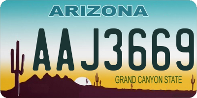 AZ license plate AAJ3669