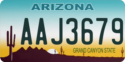 AZ license plate AAJ3679