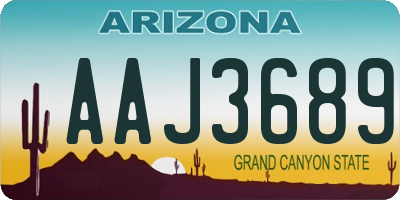 AZ license plate AAJ3689