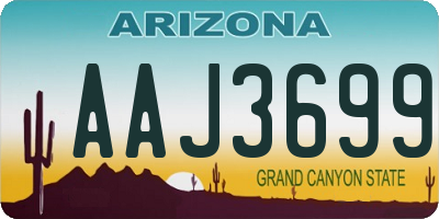 AZ license plate AAJ3699