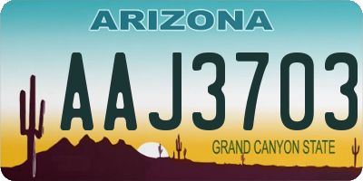 AZ license plate AAJ3703