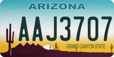 AZ license plate AAJ3707