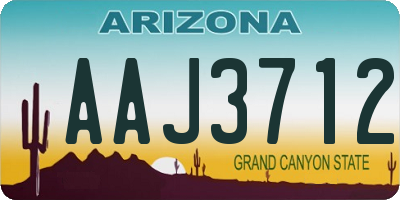 AZ license plate AAJ3712