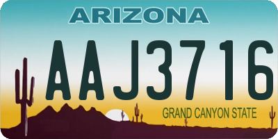 AZ license plate AAJ3716