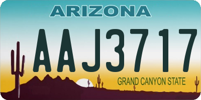 AZ license plate AAJ3717