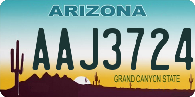AZ license plate AAJ3724
