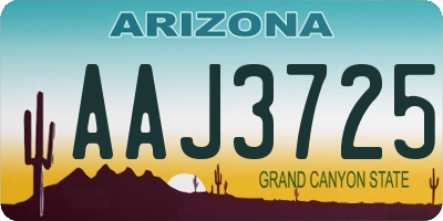 AZ license plate AAJ3725