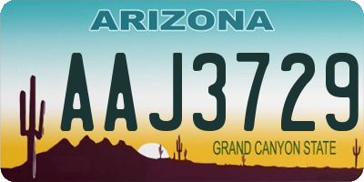 AZ license plate AAJ3729