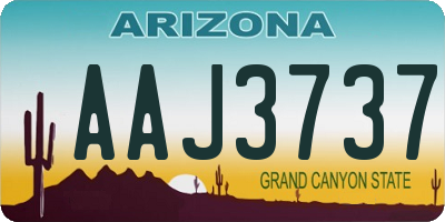 AZ license plate AAJ3737