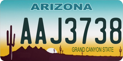 AZ license plate AAJ3738