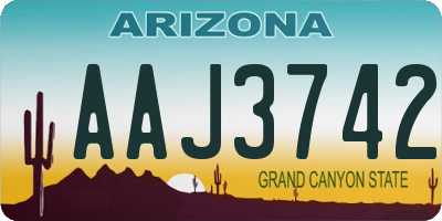 AZ license plate AAJ3742