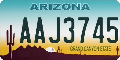 AZ license plate AAJ3745