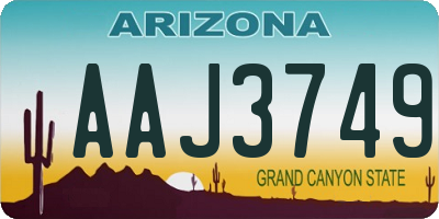 AZ license plate AAJ3749