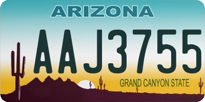 AZ license plate AAJ3755