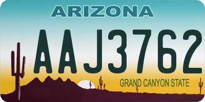 AZ license plate AAJ3762