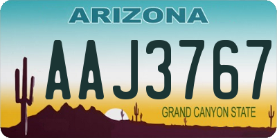 AZ license plate AAJ3767