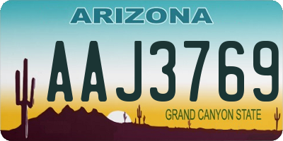 AZ license plate AAJ3769