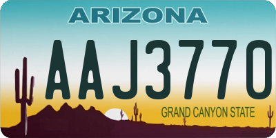 AZ license plate AAJ3770