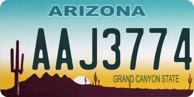 AZ license plate AAJ3774