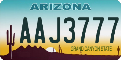 AZ license plate AAJ3777
