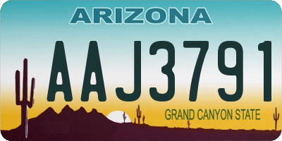 AZ license plate AAJ3791