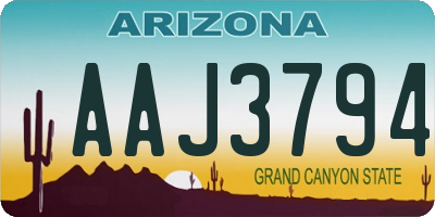 AZ license plate AAJ3794