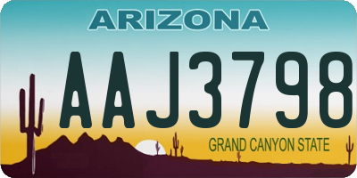 AZ license plate AAJ3798