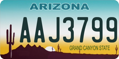 AZ license plate AAJ3799