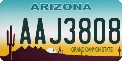 AZ license plate AAJ3808