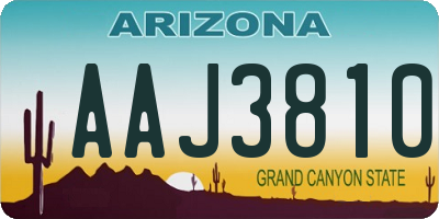 AZ license plate AAJ3810