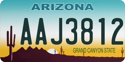 AZ license plate AAJ3812